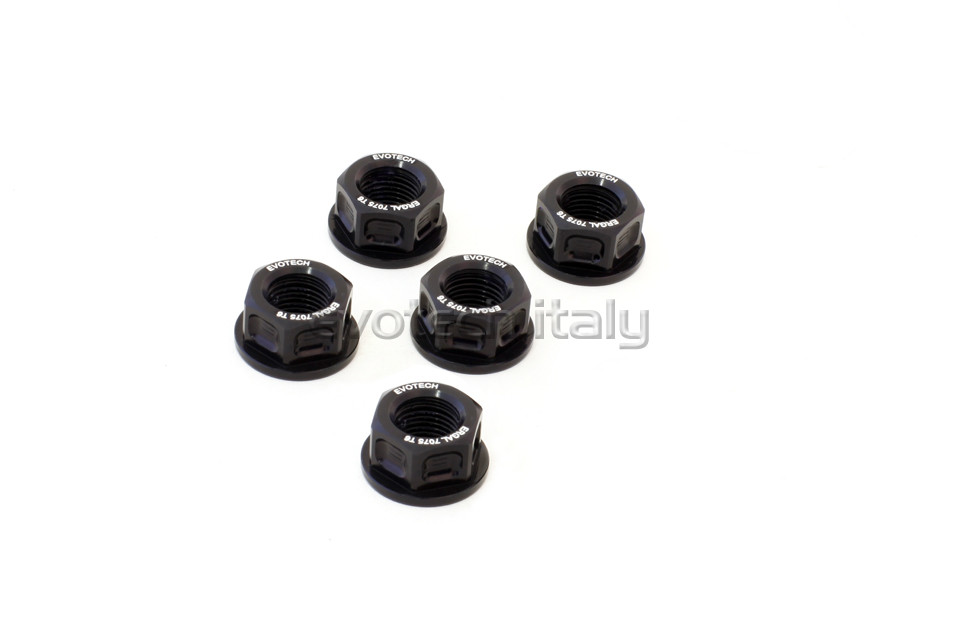 Evotech Srl Billet Aluminum Flange Nuts or Sprocket Nuts for Ducati, MV Agusta, and Aprilia (set of 5) M10x1.25 Evotech Srl Billet Aluminum Flange Nuts or Sprocket Nuts for Ducati, MV Agusta, and Aprilia (set of 5) M10x1.25
